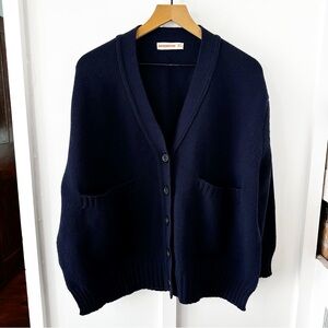 Navy Blue Cardigan Sweater